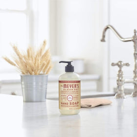 Mrs. MEYER'S styled kitchen sink with refills showing fresh scent appeal