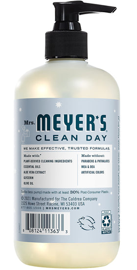 Mrs. MEYER'S soap texture with foam to show gentle lather and hydrating feel