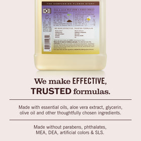 Mrs. Meyer's soap lather texture demonstrating gentle, moisturizing cleanse