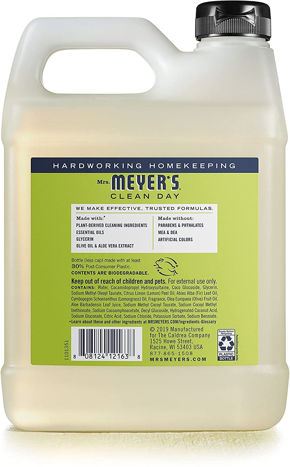 Mrs. MEYER'S foamy handwash texture showing gentle cleanse and moisturizing feel