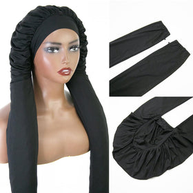 MsFan folded bonnet in travel kit showing packable convenience and care