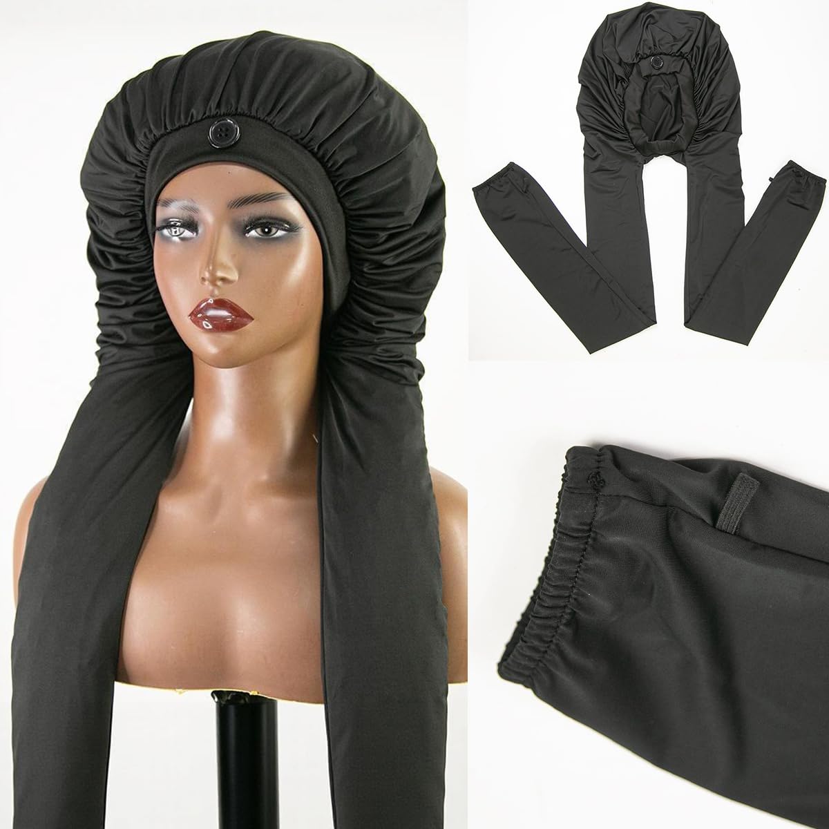 MsFan bonnet next to ruler indicating true 36-inch length for large styles