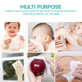 MSOEUESO towel beside hand to show 7.8x7.8 inch size and convenient portability