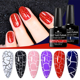 MSRUIOO patterned nails in use showing dramatic crackle contrast