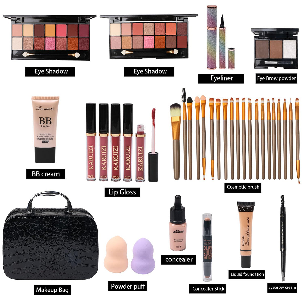 MTDXILTAI open dual 14-color eyeshadow palettes illustrating shade variety