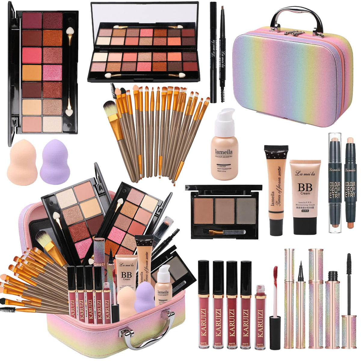 MTDXILTAI rainbow case front view showing organized storage and portability