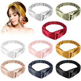 MTLEE front view of nine classic color headbands showcasing variety and convenience