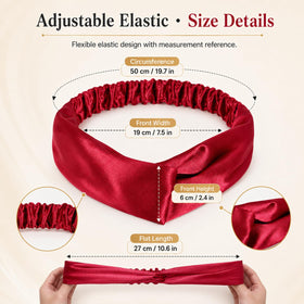 MTLEE headband beside ruler showing circumference and width for sizing