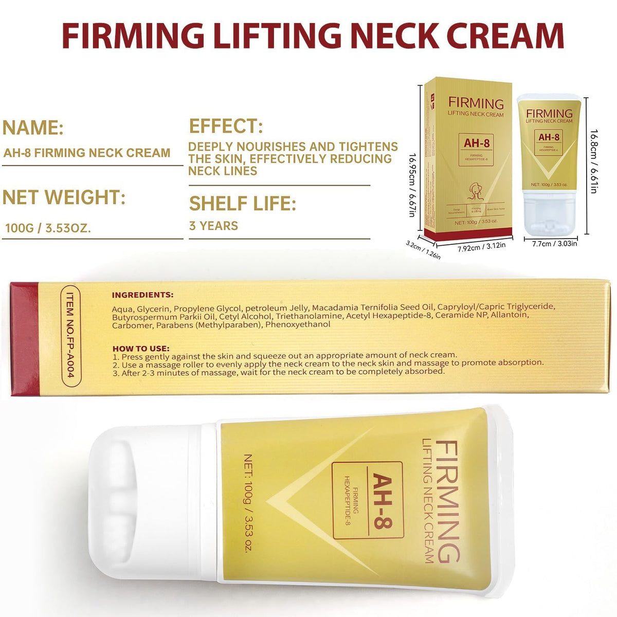 Mtmult AH-8 used on décolletage to firm chest area benefit
