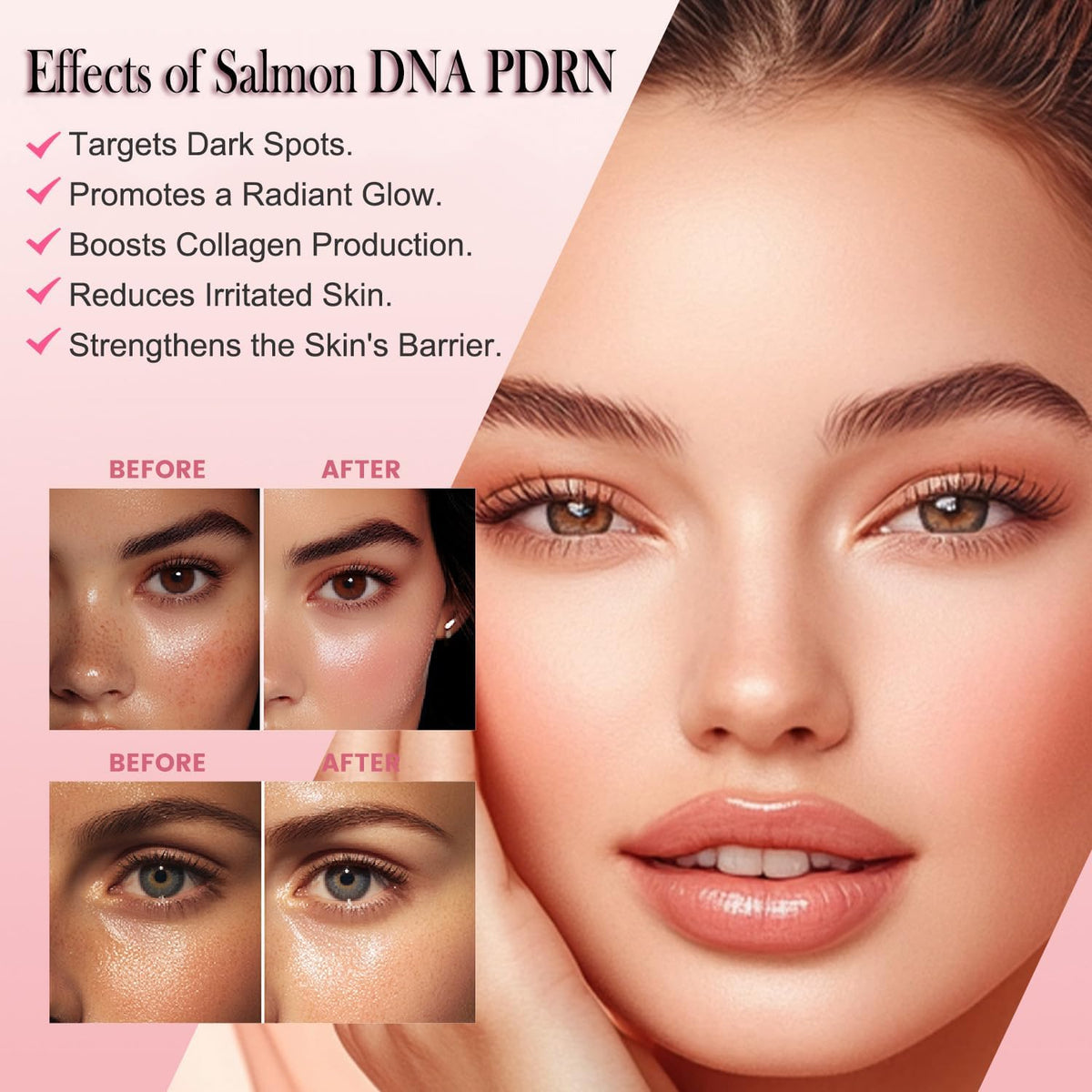 Mtmult ingredients label with salmon DNA, collagen and hyaluronic acid clarity
