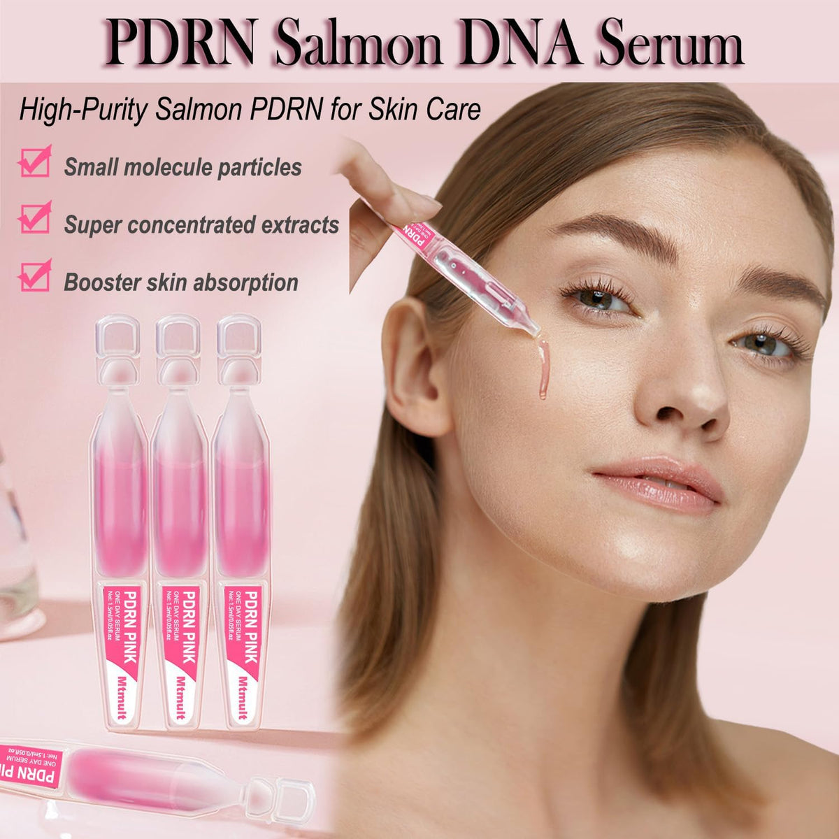 Mtmult serum texture drop on fingertip illustrating lightweight absorption