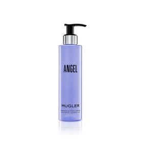 Mugler Angel front bottle showing label and star motif, clear product identity and elegant design