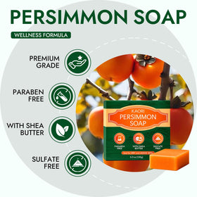 Mujruko Kaori ingredient label close-up showing persimmon extract and clean formula