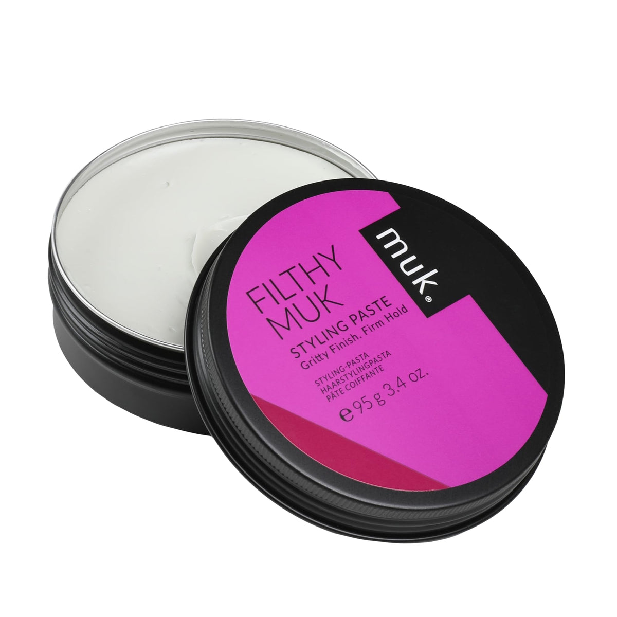 MUK open jar texture close-up showing gritty paste consistency benefit