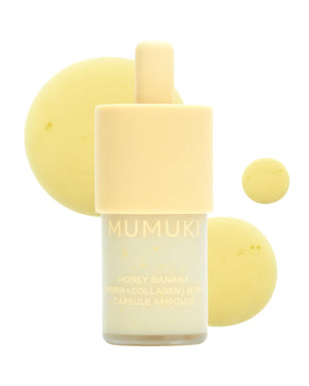 MUMUKI front bottle shot showing ampoule packaging and product clarity benefits