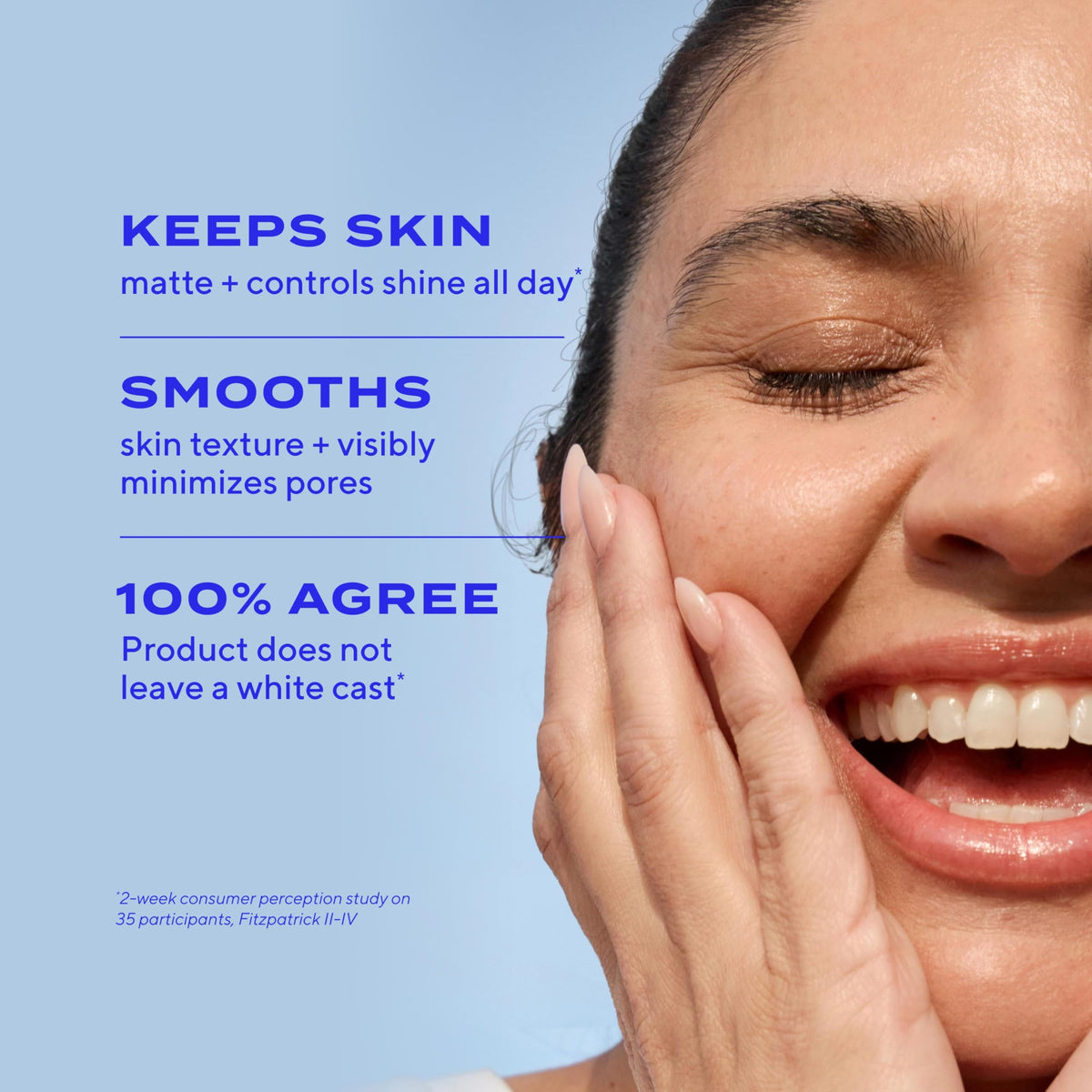 Demonstration of Murad moisturizer on hand showing coverage and how it evens skin tone