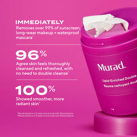 Murad balm applied on hand turning into oil to dissolve foundation easily