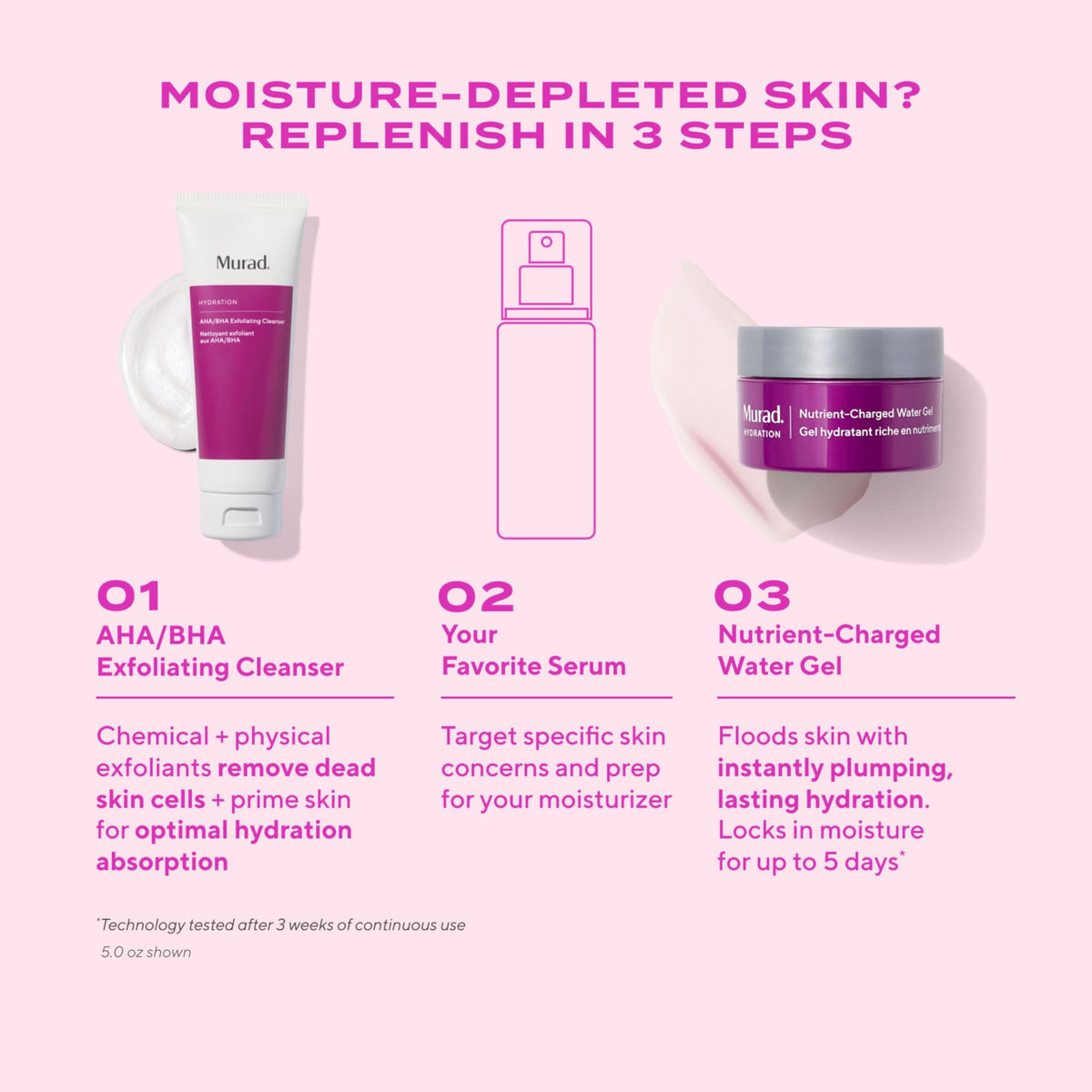 Murad before and after skin texture comparison for visible smoothing