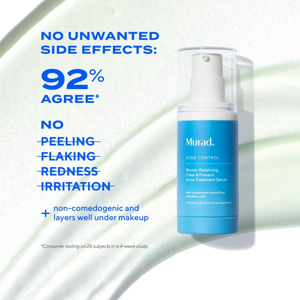 Murad 1.0 fl oz bottle beside common objects to show realistic size and portability