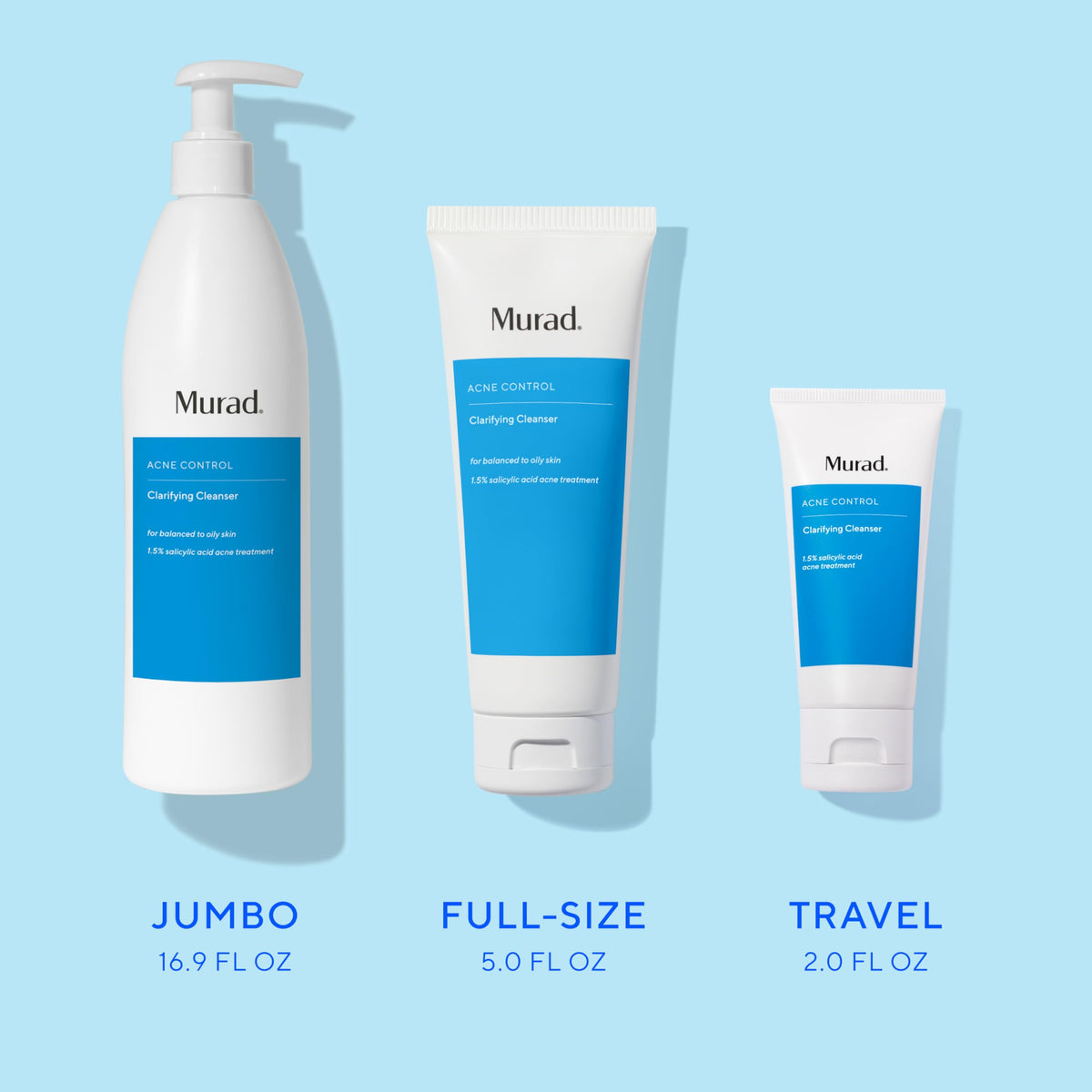 Murad clarifying cleanser bottle label detail showcasing active ingredients benefit