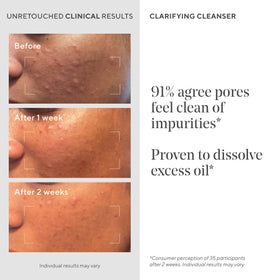Murad clarifying cleanser green tea ingredient visual highlighting soothing benefit