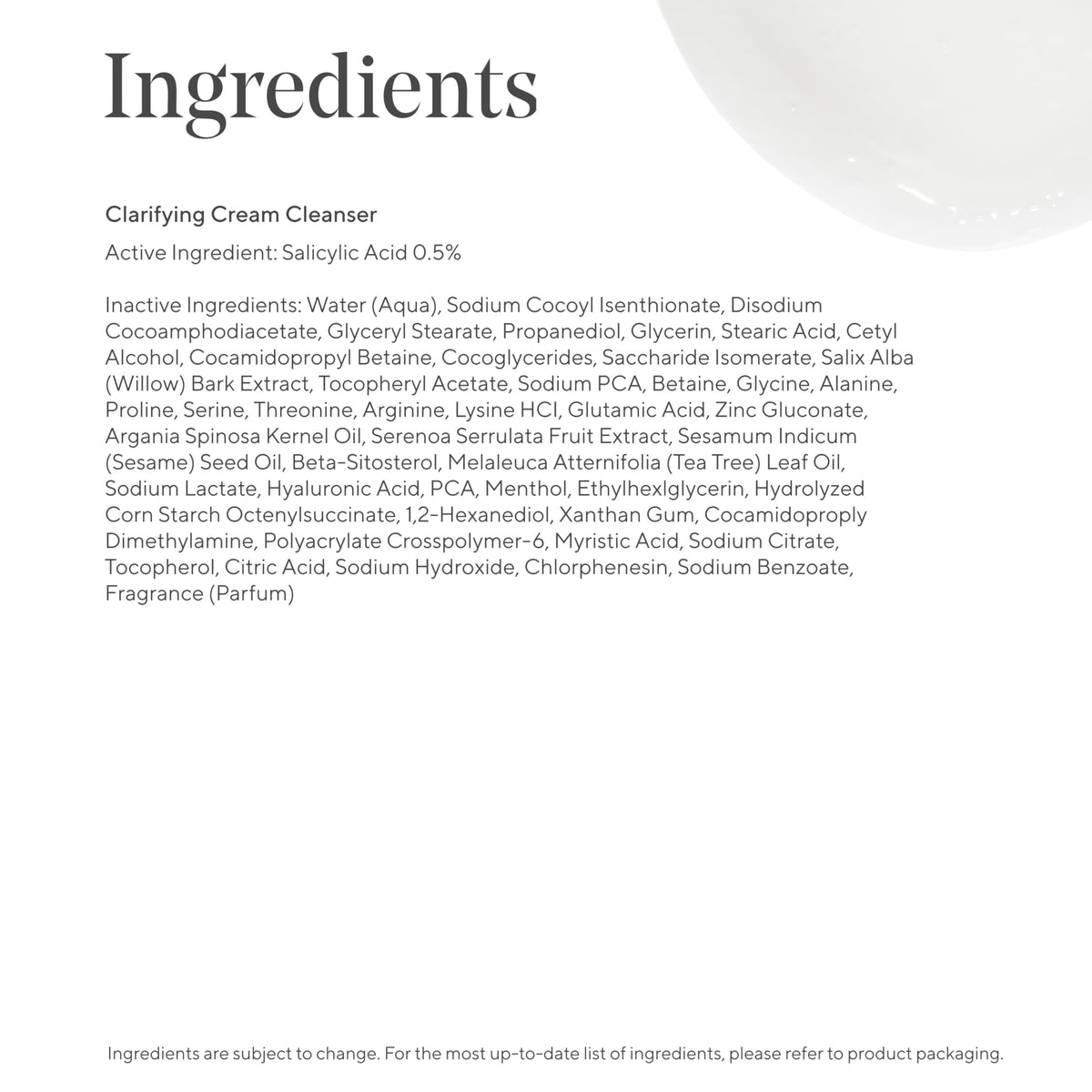 Murad product label showing active ingredients and usage benefits