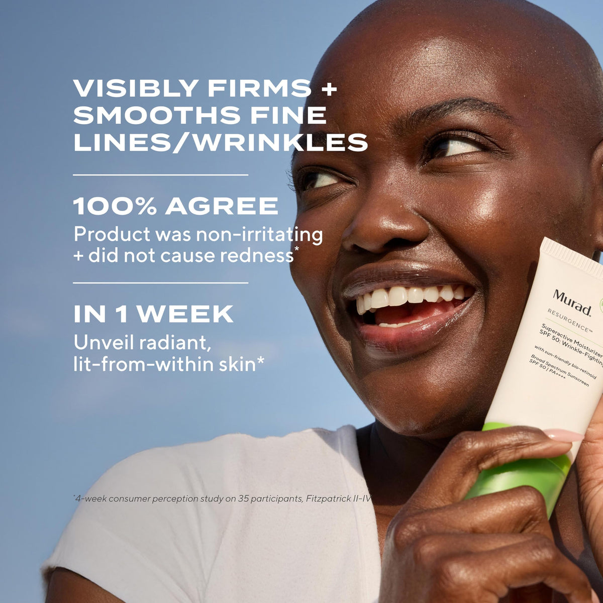 Murad cream spread on skin demonstrating smooth application benefit