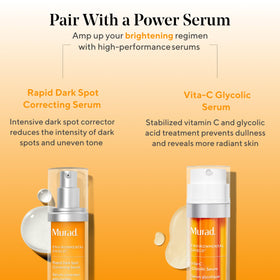 Murad label close-up listing vitamin C, ceramides and bacillus ferment for visible benefits