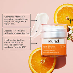 Murad cream texture close-up highlighting smooth absorbent finish and non-greasy feel