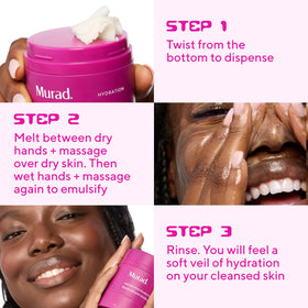 Murad jar with ceramide and camellia visuals emphasizing barrier-supporting ingredients