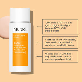 Murad mineral sunscreen texture close-up highlighting lightweight spreadability