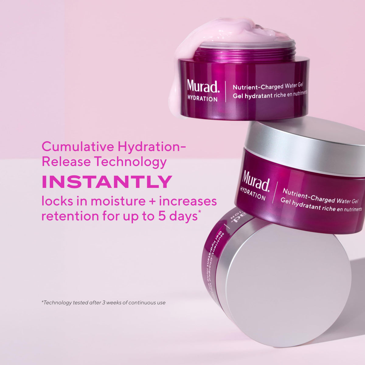 Murad gel beside sunscreen to show layering and daily routine benefit