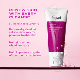 Murad creamy cleanser dispensed on hand highlighting smooth texture