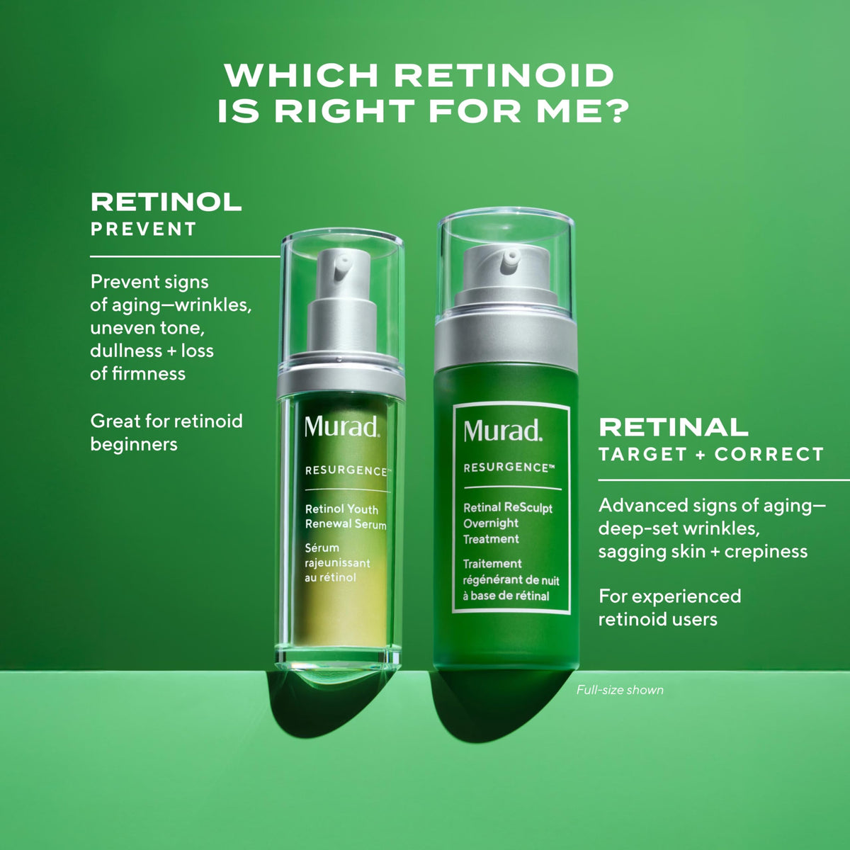 Murad bottle staged on bathroom shelf in a routine setting, suggests nightly ritual
