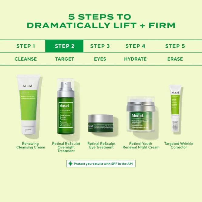 Before and after style comparison illustrating Murad visible smoothing