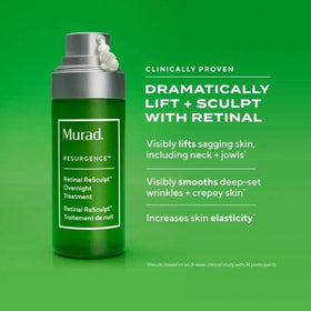 Applying Murad serum to neck demonstrating lifting and firming benefit