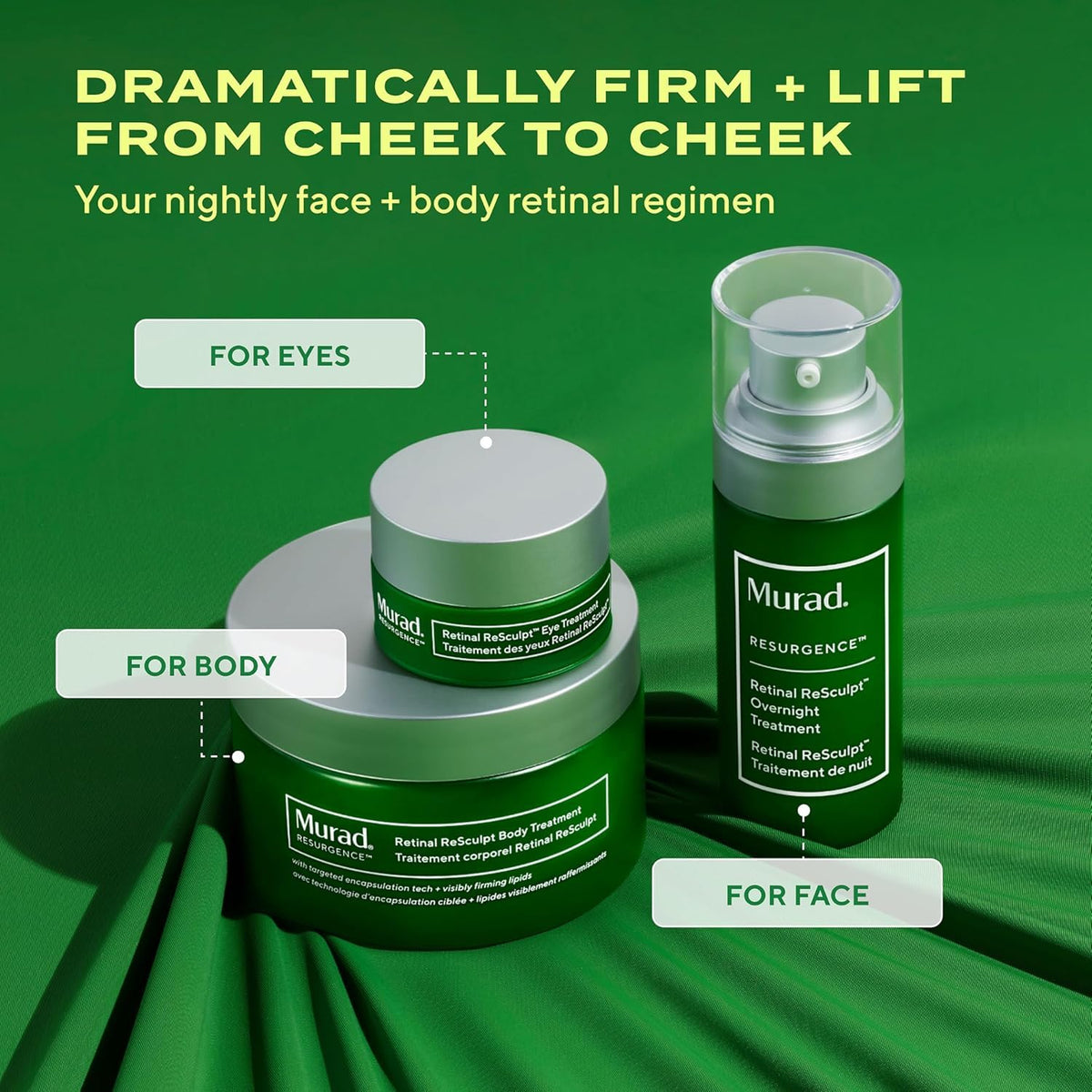 Murad label close-up revealing encapsulated retinal ingredients benefit