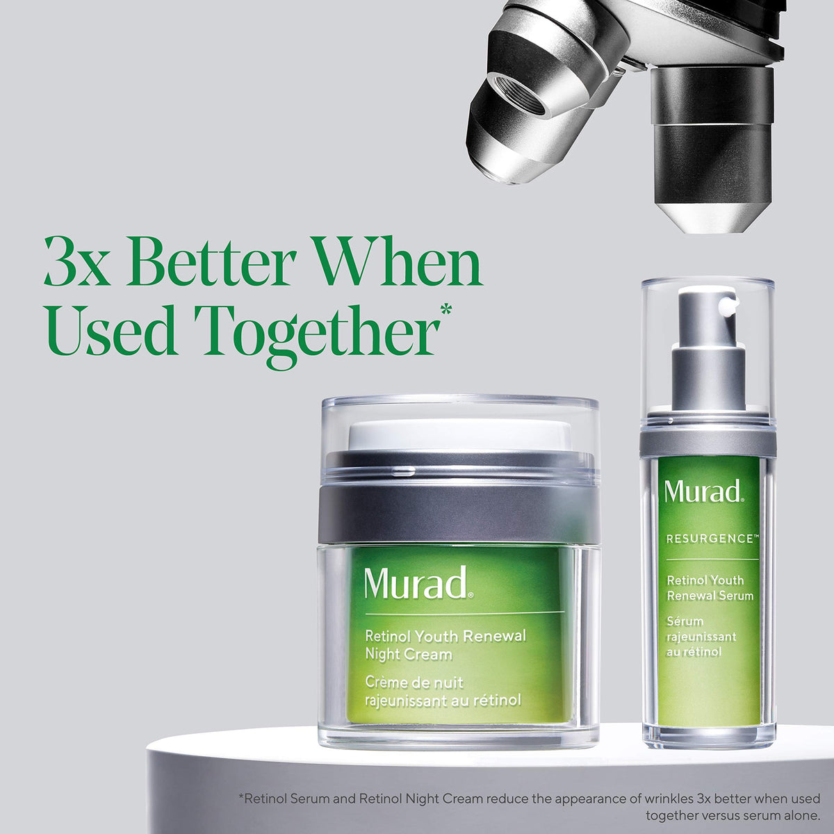 Murad ingredients label showing active retinol complex and benefits