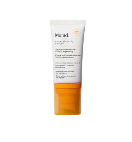 Murad front packaging shows SPF 50 and brightening benefit