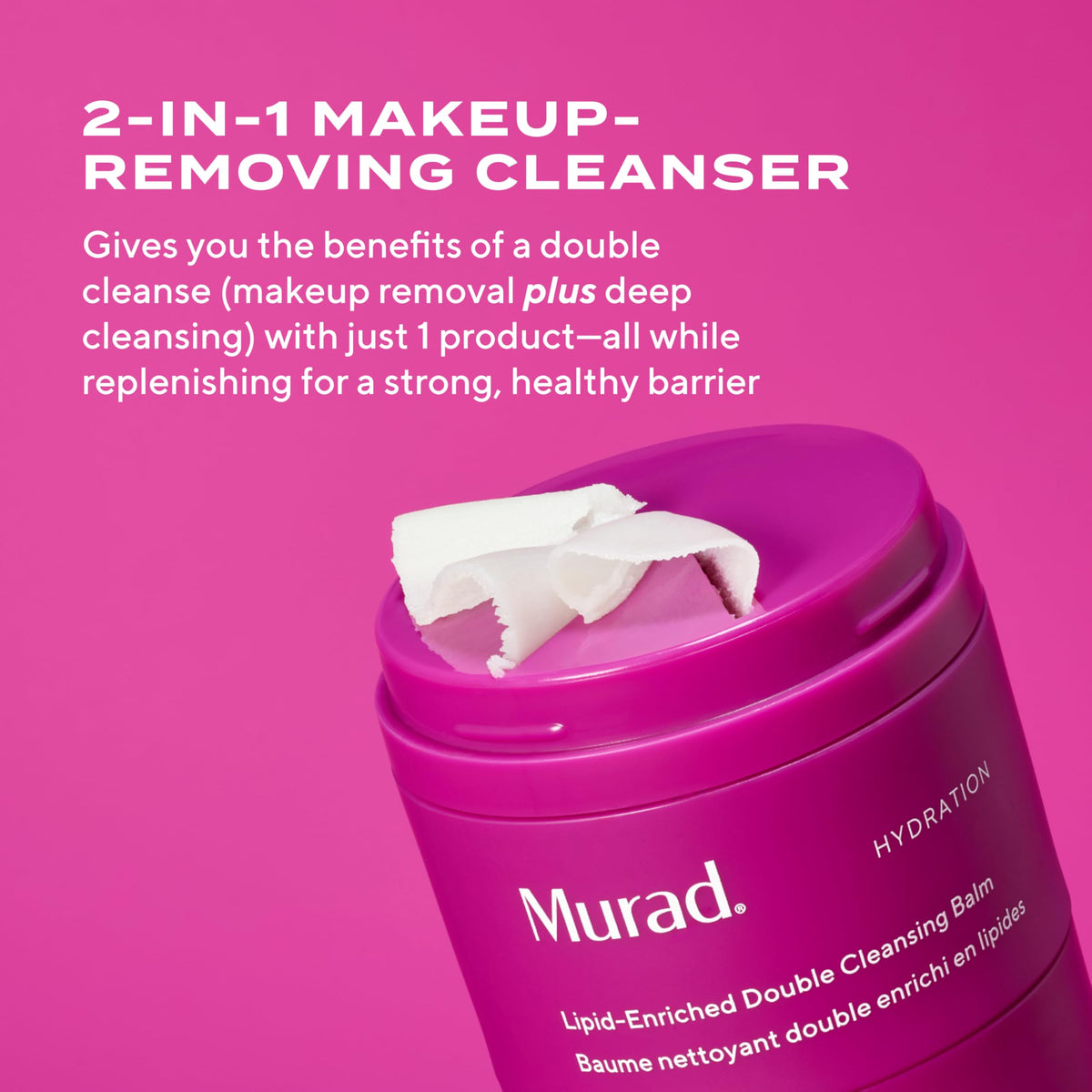 Murad close-up texture of balm melting to oil for effortless makeup removal