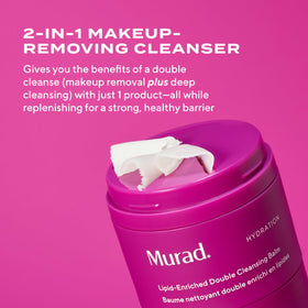 Murad close-up texture of balm melting to oil for effortless makeup removal