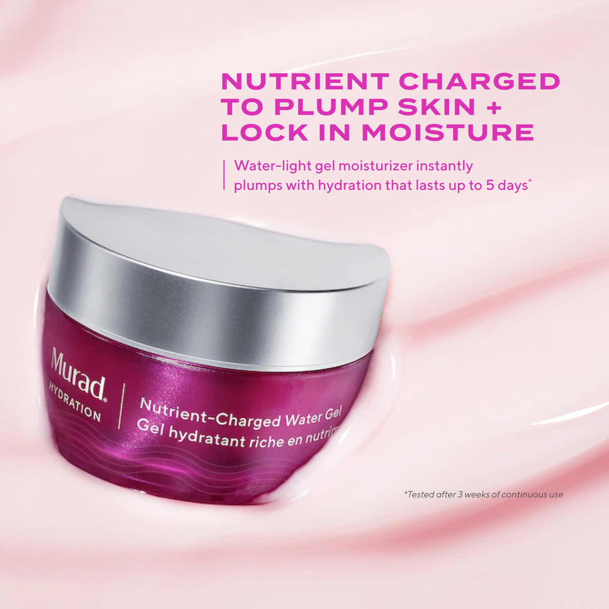 Close-up gel texture of Murad showing lightweight cushiony hydration