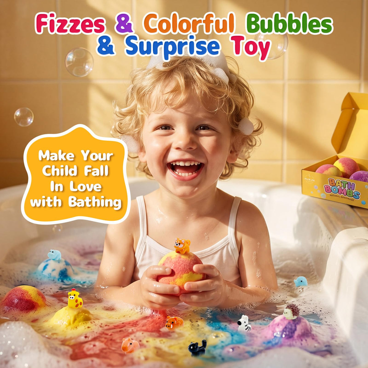MURAN SHOWER revealed animal toy inside bath bomb highlighting collectible surprise fun