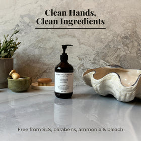 Murchison-Hume pump in use dispensing soap benefit: easy one-handed operation