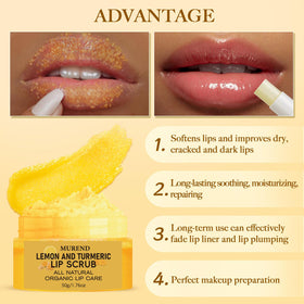 MUREND open turmeric lip balm showing creamy texture and nourishing formulation