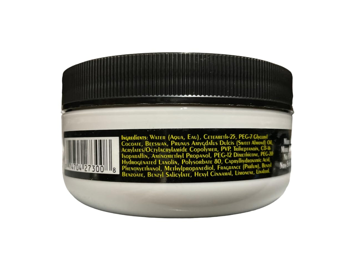 Murray's Edgewax in-hand application with brush demonstrating precise hold