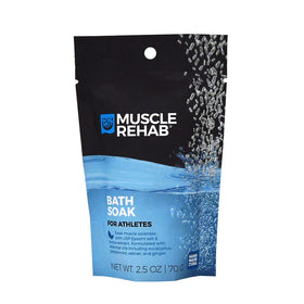 Muscle Rehab bath setup lifestyle with towel and relaxation scene