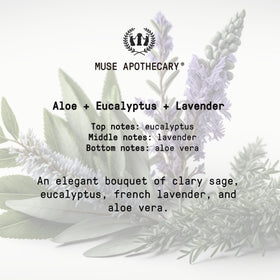 Muse Apothecary back label with ingredient list for transparent sourcing