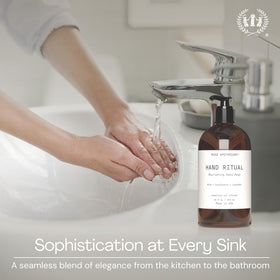 Muse Apothecary bottle held in hand to show 16 oz size and portability