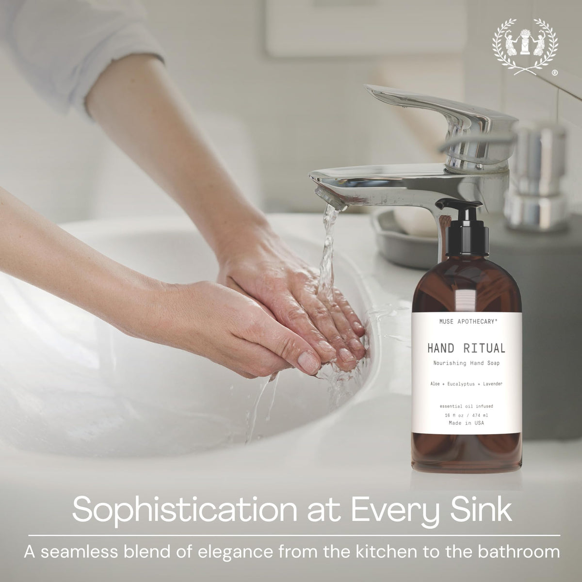 Muse Apothecary three 16 oz bottles styled to show gift-ready presentation